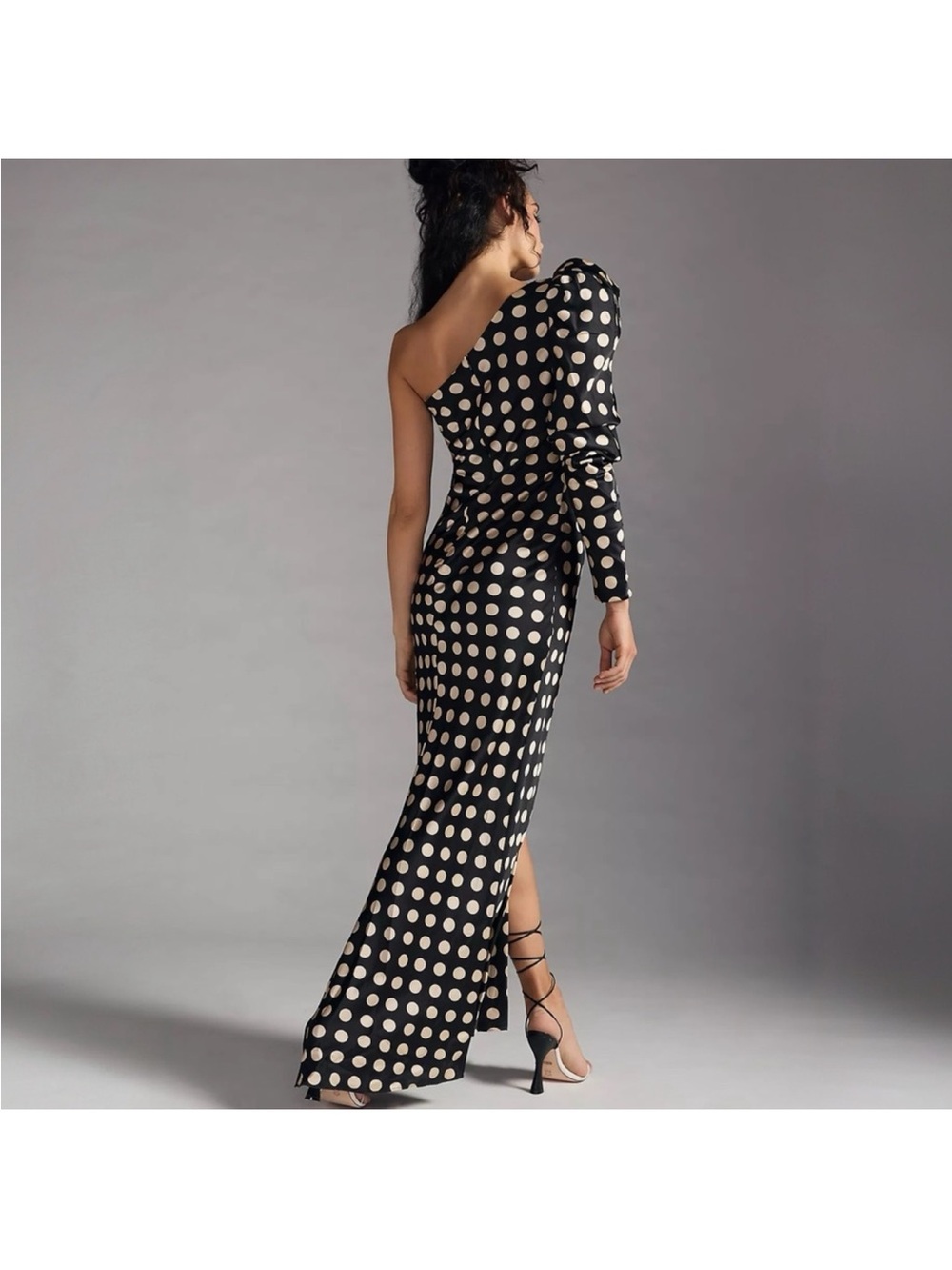 Ieena for macduggal polka dot one shoulder sheath gown women’s 10 - Picture 2 of 10